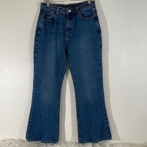 SHEIN Denim Wide Leg Flare High Wasted Jeans with Pockets Size Medium
